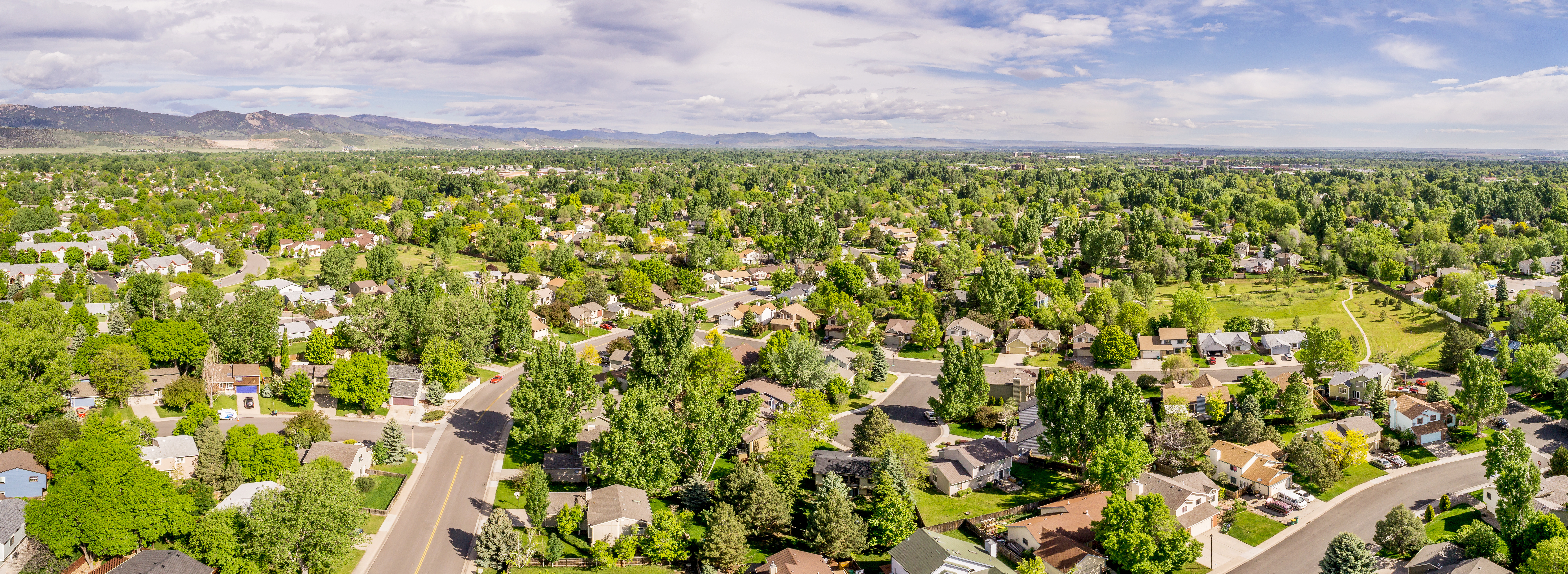 aerial panorama of Fort Collins