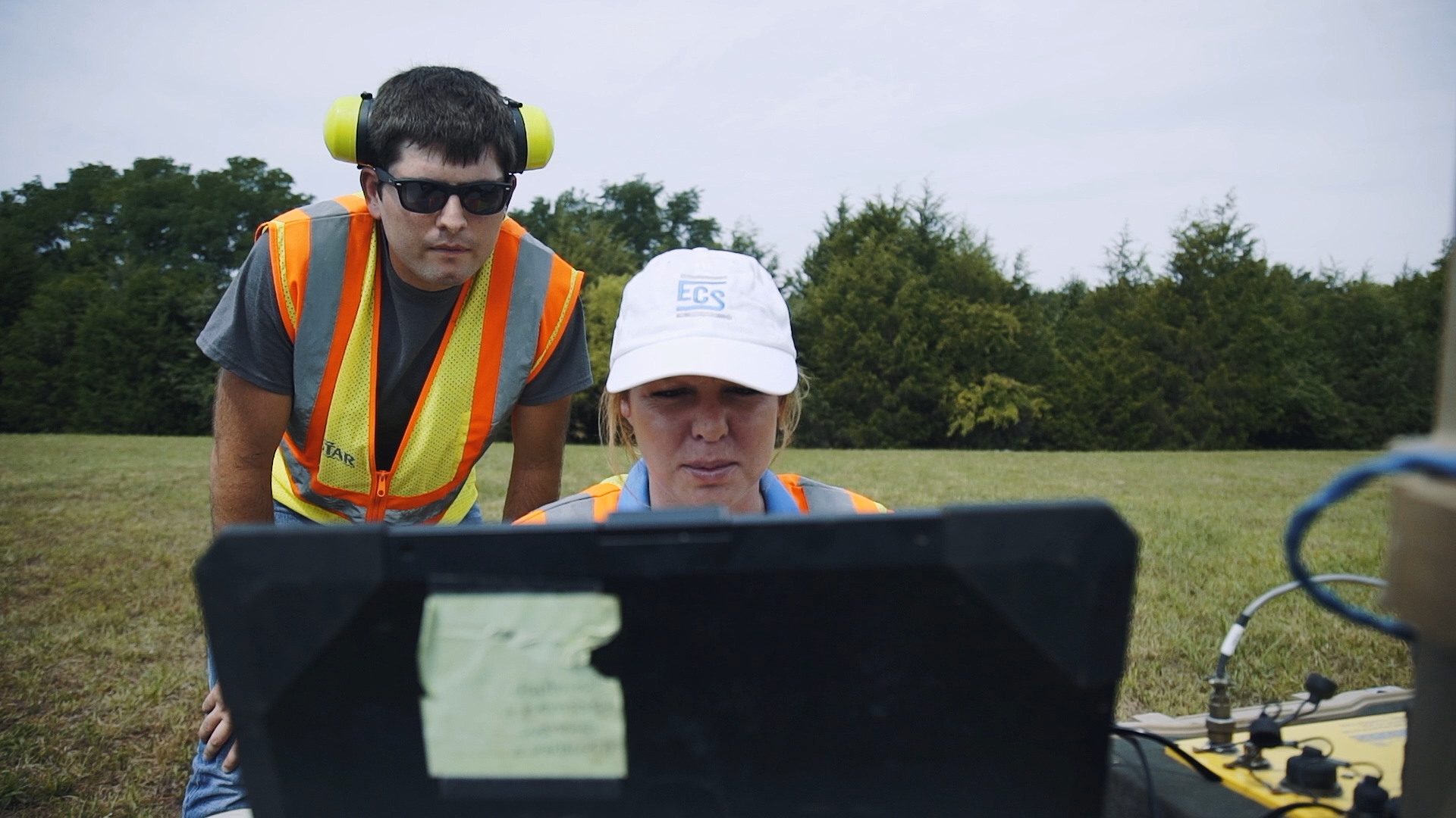 ECS techs analyzing test results