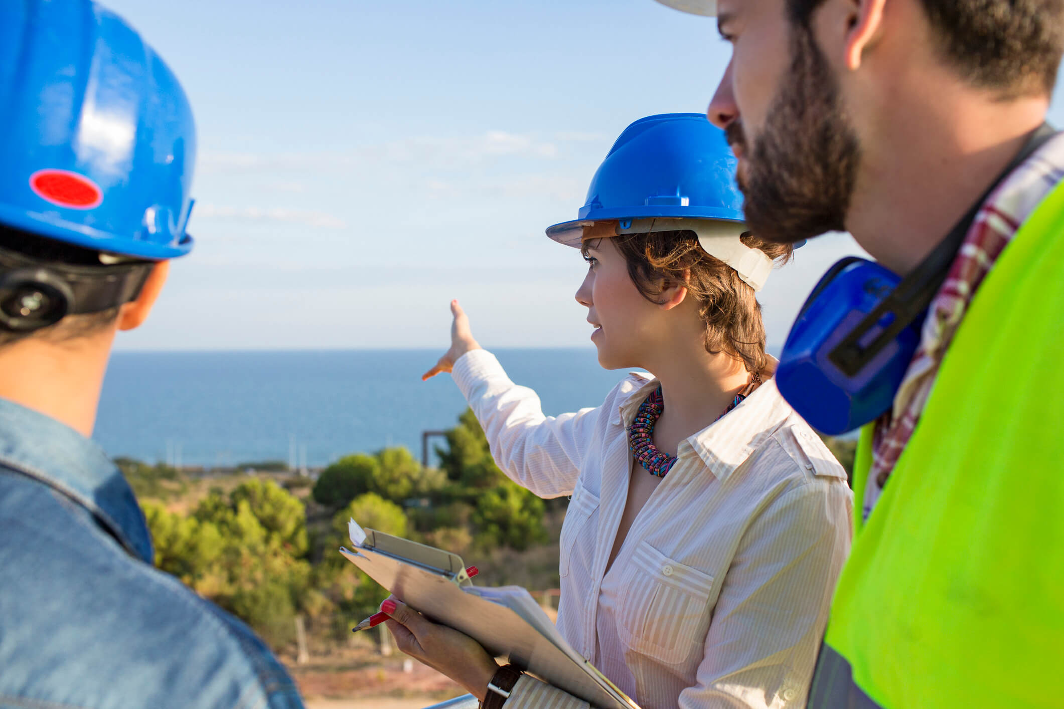 Three engineers monitoring habitat