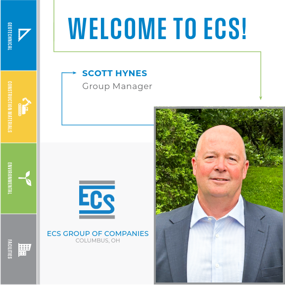 Square graphic with a headshot of Scott Hynes in the lower right corner and ECS logo with Scott's title.