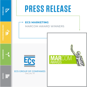 Square graphic with the 2024 MarCom Awards logo in the lower right corner and ECS logo.