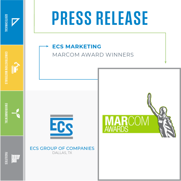 Square graphic with the 2024 MarCom Awards logo in the lower right corner and ECS logo.