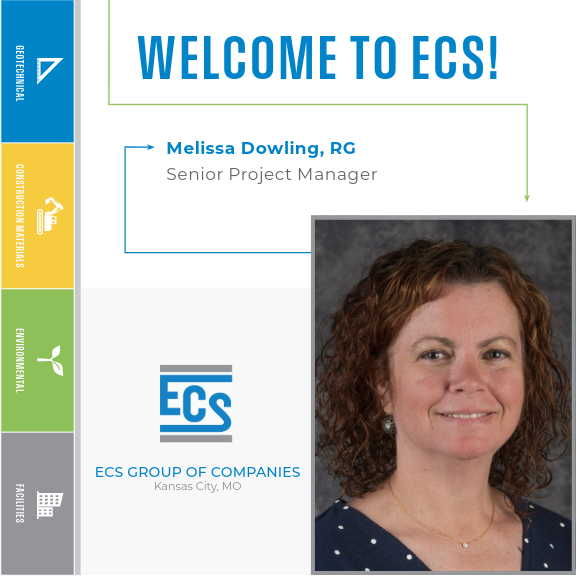 Square graphic with a headshot of Melissa Dowling in the lower right corner and ECS logo with Melissa's title.