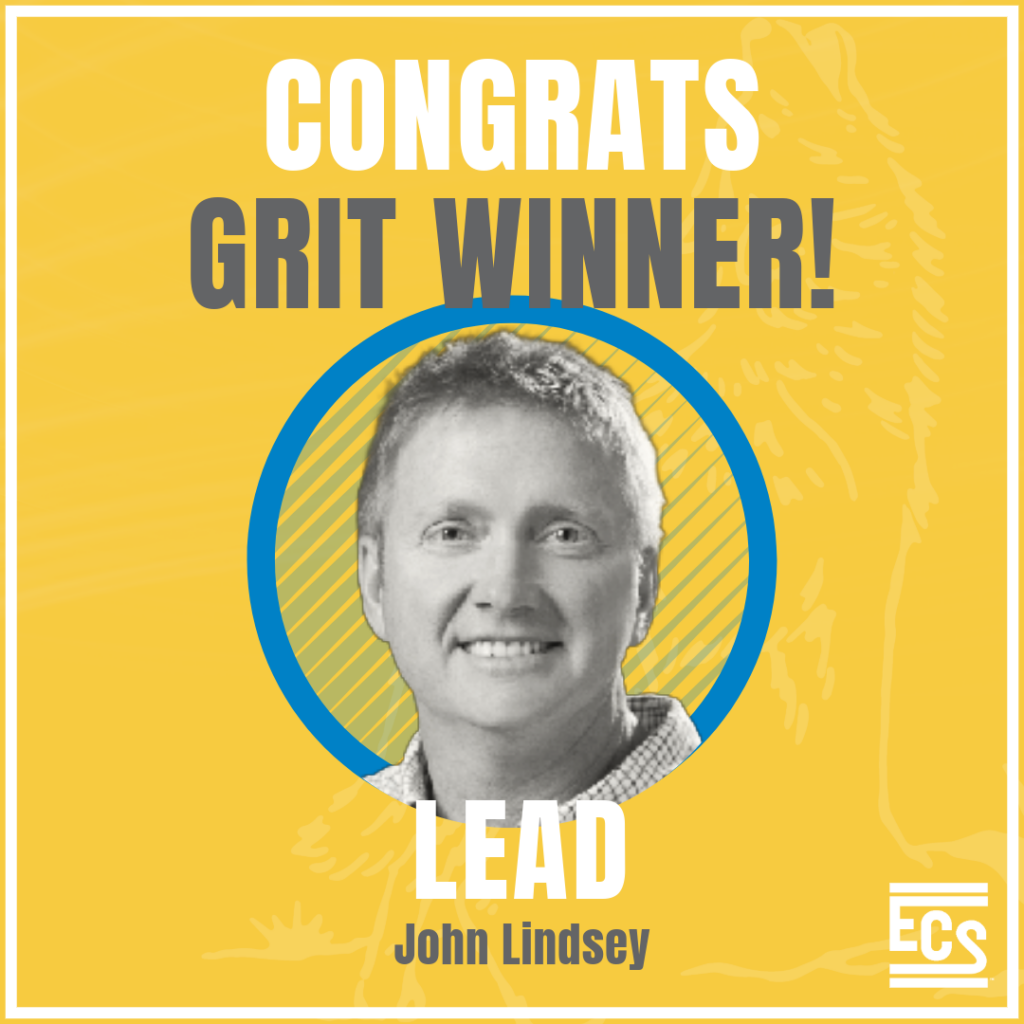 Yellow background with circle headshot of John Lindsey.