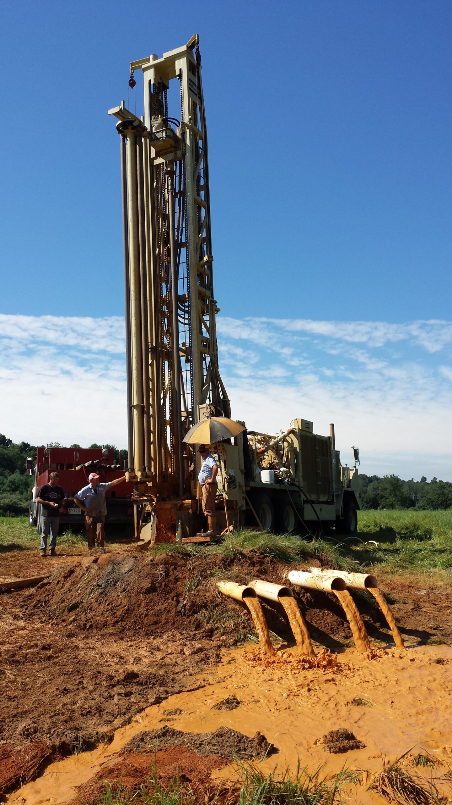 Groundwater monitoring wells installed at a site as part of hydrogeologic and groundwater services conducted for environmental due diligence.