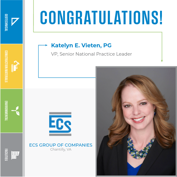 Congratulations Graphic for Katelyn Vieten Promotion. with ECS Logo in the bottom center and Katelyn Vieten's Headshot in the bottom right.