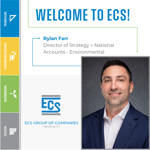 Welcome Graphic for Rylan Farr. with ECS Logo in the bottom center and Rylan Farr's Headshot in the bottom right.