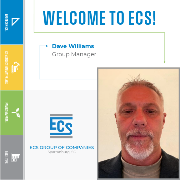 Welcome Graphic for Dave Williams. with ECS Logo in the bottom center and Dave Williams's Headshot in the bottom right.