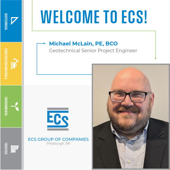 Welcome Graphic for Michael McLain. with ECS Logo in the bottom center and Michael McLain's Headshot in the bottom right.