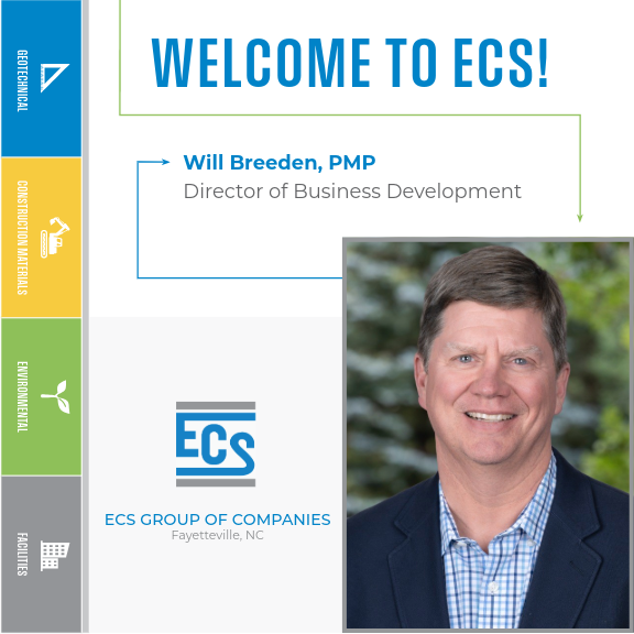 Welcome Graphic for Will Breeden. with ECS Logo in the bottom center and Will Breeden's Headshot in the bottom right.