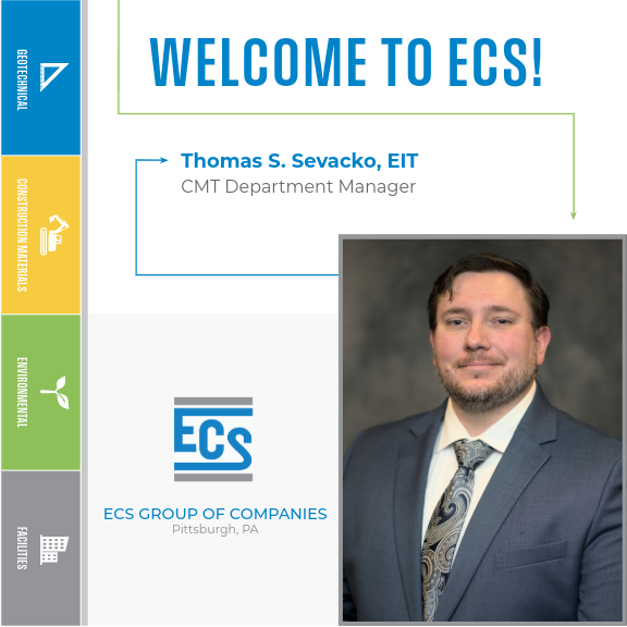 Welcome Graphic for Thomas Sevacko. with ECS Logo in the bottom center and Thomas Sevacko's Headshot in the bottom right.